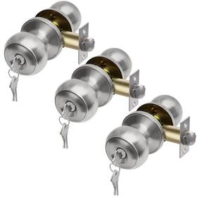 Cml Hardware 796647578247 Inch 3 Pack Keyed Alike Entry Door Knob Exterior Lock With Same Keys In S