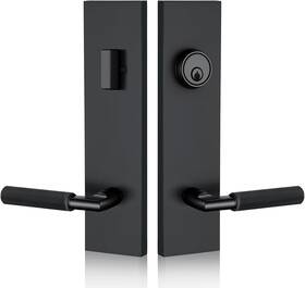 Fwb-01 Co. Ltd Matte Black Front Door Handle With Knurled Grip Durable Entry Lock Set De