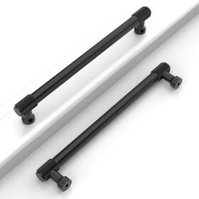 Coinkoly-10p-7m-mb-k Coinkoly 10 Pack 7 Inch 177mm Matte Black Cabinet Pulls Knurled Kitchen Handles D