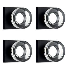 Coolnews 445029157145 4 Pack Glass Dummy Door Knobs Crystal One Side Matte Black For Hall