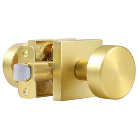 Coolnews 614162398471 Gold Door Knobs - Satin Brass Round For Hallway Closet A