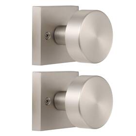 Coolnews 639395277133 2 Pack Brushed Nickel Single Sided Square Interior Dummy Door Knobs Satin