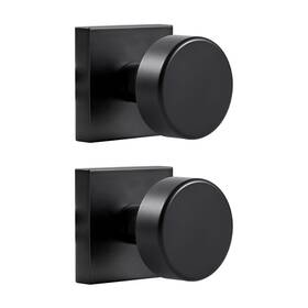 Coolnews 658359052937 2 Pack Black Dummy Door Knobs Interior Single Sided Square Modern