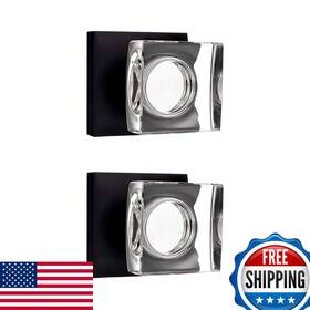 Coolnews B089mbh9vp 2 Pack Crystal Glass Dummy Door Knobs Iterior One Sided Square