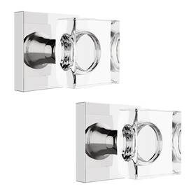 B0dk8tfpcp Coolnews 2 Pack Polished Chrome Dummy Door Knobs - Crystal Glass Square Modern Handle