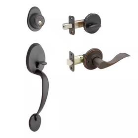 Copper Creek 313052028077 Colonial Tuscan Bronze Door Handleset And Waverlie Handle Trim