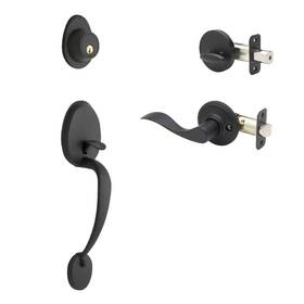 Cz2610xwlr-bc Copper Creek 849386001139 Mid-century Modern Entrance Handleset In Black With Right Hand