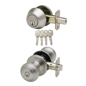 Ckdb141ss Copper Creek 849386005984 Colonial Door Knob Keyed Alike With Deadbolt Combination Satin Sta