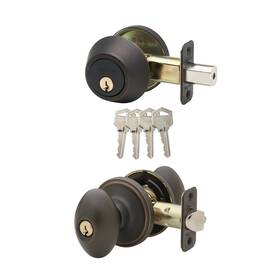 Ekdb141tb Copper Creek 849386020611 Egg Door Knob Keyed Alike With Deadbolt Combination Tuscan Bronze