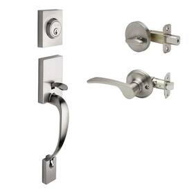 Copper Creek 849386020765 Craftsman Satin Stainless Door Handleset With Right Hand Scandinavian Handle Trim
