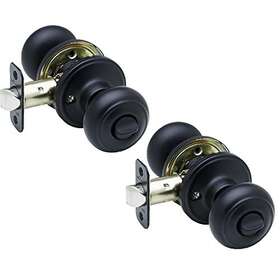 Ck2030bc-2 Copper Creek 849386043054 Colonial Door Knob Privacy Function 2 Pack In Black