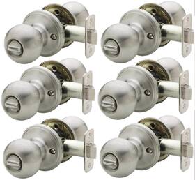 Bk2030ss-6 Copper Creek 849386043283 Ball Door Knob Privacy Function 6 Pack Satin Stainless