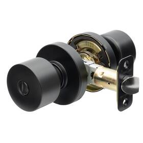 Copper Creek 849386043511 Metro Privacy Function With Round Rosette Door Knob In Black