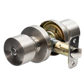 Copper Creek 849386043610 Metro Privacy Function Round Rosette Door Knob In Satin Stainles