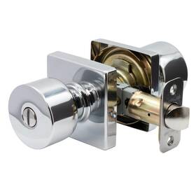 Copper Creek 849386043719 Metro Privacy Function With Square Rosette Door Knob In Polished Stainless