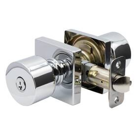 Copper Creek 849386043726 Metro Entry Function With Square Rosette Door Knob In Polished Stainless