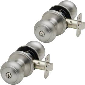 Ck2040ss-2 Copper Creek 849386047625 Colonial Door Knob Keyed Entry Function 2 Pack In Satin Stainless