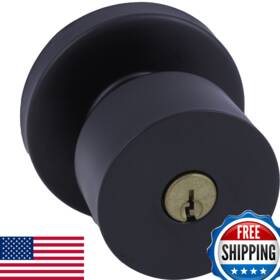 Copper Creek B0b9syj5fd Metro Entry Function Round Rosette Door Knob In Black Mk2040bc