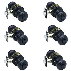 Ck2030bc-6 Copper Creek Colonial Door Knob Privacy Function 6 Pack In Black