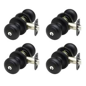 Ck2040bc-4 Copper Creek Hardware Colonial Black Entry Door Knob 4-pack
