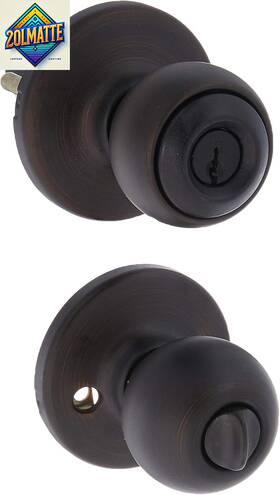 94002-822 Corporation Polo Entry Door Knob With Lock And Key Secure Keyed Handle Exterior Doorlock D