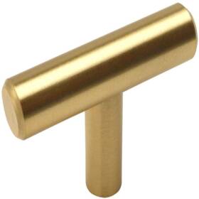 B01mua38n4 Cosmas 25 Pack 305bb Brushed Brass Cabinet Hardware Euro Style T Bar Knob - 2