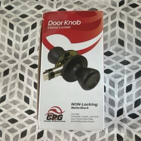 Lsk-c2-mb Creative Products Group Round Door Knob Non-locking Matte Black Mobile Home
