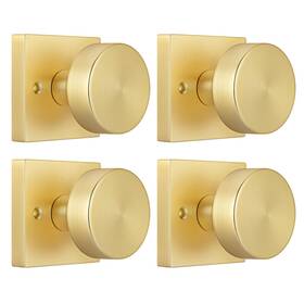 B0g3q2mf82 Crequal Brushed Gold Dummy Door Knob Heavy Duty Closet Square