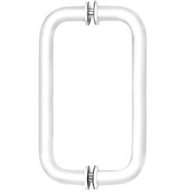 Bm8x8w Crl White 8 Inch Bm Series Tubular Back-to-back Pull Glass Door Handle