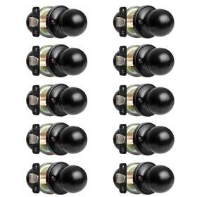 Crutello 840013422747 Passage Door Knob For Hall And Closet - Ball Style Matte Black Inte