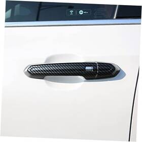 Cyauto 725732827144 Carbon Fiber Gloss Black Exterior Door Handle Cover Trims Style