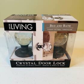 Decor Living 092903928109 Crystal Bronze Door Knob Lock Set With Accessories For Bed And Bath