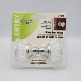 E-2328 Defender Security Chrome Glass Door Knobs For Indoor Use New