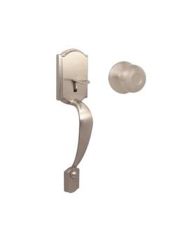 Defiant 050134004887 Castle Satin Nickel Entrance Door Handleset With Hartford Interior Knob