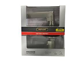 1007 Defiant 050134004993 Freedom Keyed Entry Door Lever Satin Nickel 789 931