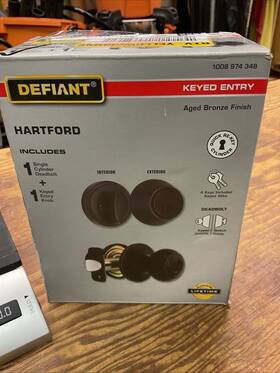 1008974348 Defiant 050134007765 Entry Knob And Single Cylinder Deadbolt Combo Aged Bronze