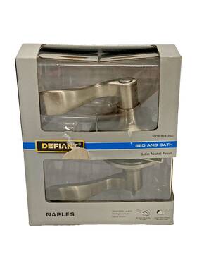 Defiant 050134008014 Naples Bed And Bath Privacy Door Lever In Satin Nickel Finish