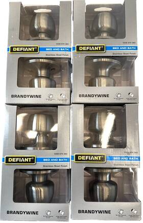 1008 Defiant 050134008106 Brandywine Bed/bath Door Knob In Stainless Steel Lot Of 4 974 360