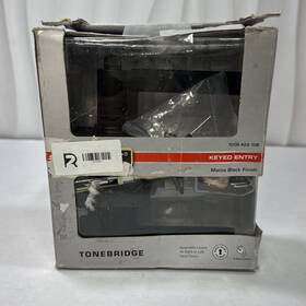 1009 Defiant 050134008403 Tonebridge Matte Black Keyed Entry Door Lever With Square Rose