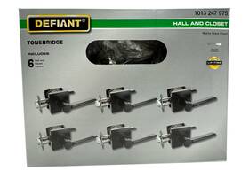 1013 Defiant 050134014282 Tonebridge Hall And Closet Door Levers Matte Black 6 Pk 247 975 Ob