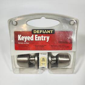 Defiant 050134860018 Keyed Door Knob #154 644 Stainless Steel Lockset New 2 Keys Entry Lock