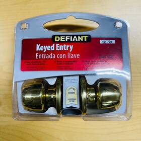 Defiant 050134870017 Keyed Entry Goldtone Door Knob - 2 Keys Mdl.# 154 709 Sealed New