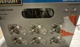 1002 Defiant 050134988811 Brandywine Contract Pack 3 Privacy Door Knobs Satin Nickel 708 048