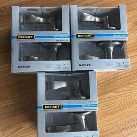 Defiant 050134990876 Naples Hall/closet Door Handle Satin Nickel Set Of 3 Not In Original Box