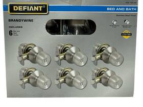1002708048 Defiant Brandywine Bed And Bath Knobs Stainless Steel Lot Of 6 Ob