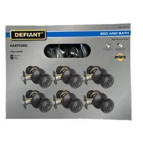 1005581673 Defiant Hartford Bed And Bath Door Knob Contractor 6 Pack Aged Bronze