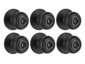 1007789984 Defiant 6-pieces Hartford Matte Black Finish Bed Bath Door Knob Contractor Pack