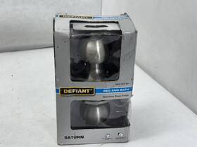 1008974367 Defiant Bed And Bath Door Knob Set Saturn Stainless Steel Finish Lock Home New