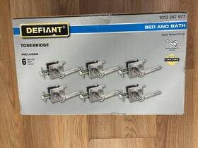 1013-247977 Defiant 6 Tonebridge Satin Nickel Bed And Bath Door Lever Locking Privacy - New