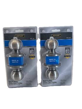 268-190 Defiant 2 Saturn Bed And Bath Stainless Steel Privacy Lock Door Knob Lot Of